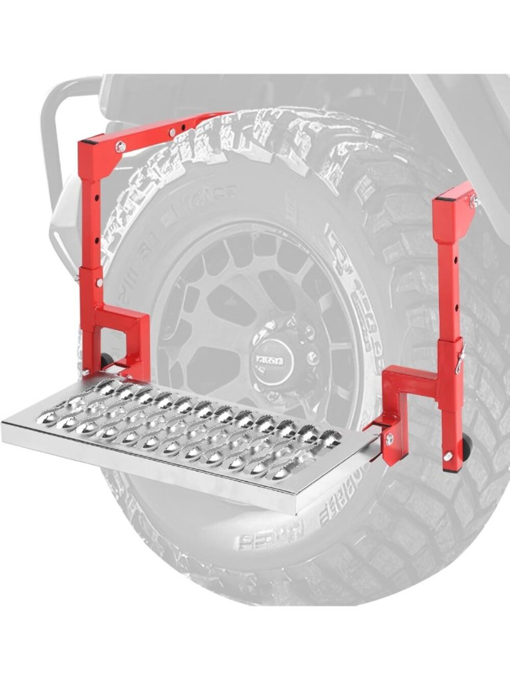 Adjustable Heavy Duty Tire Step for Truck, SUV & RV - Folding Design for Easy